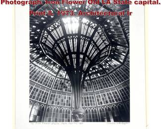 Lot 981 CLARENCE JOHN LAUGHLIN Photograph. Iron Flower Old LA State capital. Print 8. 1973. Architectural Ir