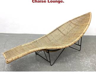 Lot 797 John Salterini Wicker and Iron Fish Chaise Lounge. 