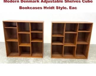 Lot 650 Pair of Hansen and Guldborg Danish Modern Denmark Adjustable Shelves Cube Bookcases Hvidt Style. Eac