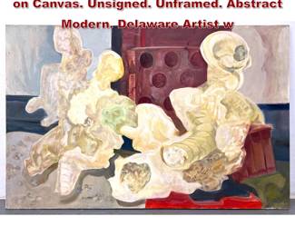 Lot 956 Dolores Pye Josey Surreal Painting on Canvas. Unsigned. Unframed. Abstract Modern. Delaware Artist w