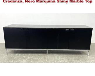 Lot 870 Florence Knoll 4 Door Ebonized Credenza, Nero Marquina Shiny Marble Top