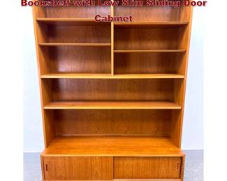 Lot 1089 Carlo Jensen for Hundevad Teak Bookshelf with Low Slim Sliding Door Cabinet