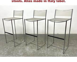 Lot 829 3pc Giandomenico spaghetti bar stools. Alias made in Italy label. 
