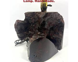 Lot 604 Artisan Natural Form Wood Table Lamp. Hand Made. 