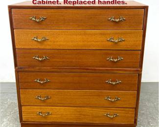 Lot 1118 MENGEL 2 Part Stacking Dresser Cabinet. Replaced handles.