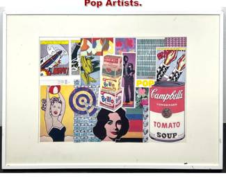 Lot 1002 Pop Art Decoupage Style Print. Pop Artists. 