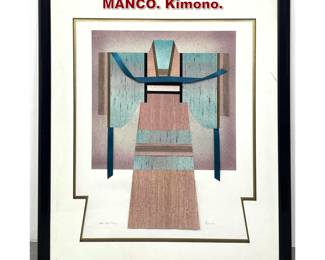 Lot 1015 JAN KEE POW Dimensional Print MANCO. Kimono. 