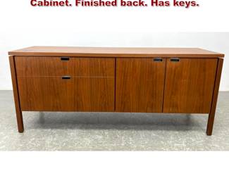 Lot 1161 Florence Knoll Credenza. Office Cabinet. Finished back. Has keys. 