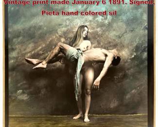 Lot 983 JAN SAUDEK 414 Pieta Model print. Vintage print made January 6 1891. Signed. Pieta hand colored sil