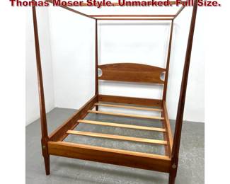 Lot 625 Custom Cherry Poster Canopy Bed. Thomas Moser Style. Unmarked. Full Size.