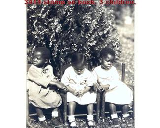 Lot 991 DORIS ULMANN Photograph. Signed. 3414 stamp on back. 3 children. 