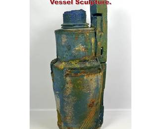 Lot 687 Large Signed Art Pottery Covered Vessel Sculpture.