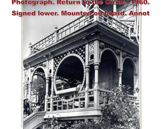 Lot 980 CLARENCE JOHN LAUGHLIN Photograph. Return to the Circle. 1960. Signed lower. Mounted on board. Annot