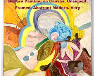 Lot 960 Large Dolores Pye Josey Abstract Modern Painting on Canvas. Unsigned. Framed. Abstract Modern. Very 