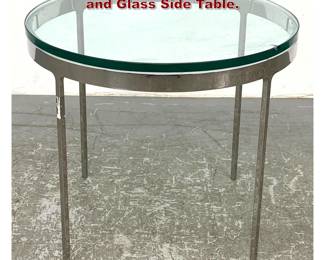 Lot 686 NICOS ZOGRAPHOS Round Stainless and Glass Side Table.