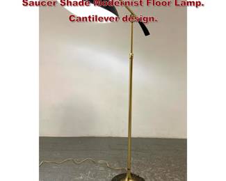 Lot 1035 Gerald Thurston Brass and Black Saucer Shade Modernist Floor Lamp. Cantilever design. 