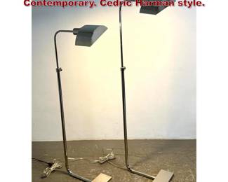 Lot 741 Pair Chrome Adjustable floor lamps. Contemporary. Cedric Harman style.