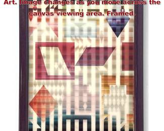 Lot 756 YAACOV AGAM style Prismograph Art. Image changes as you move across the canvas viewing area. Framed.