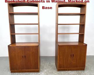 Lot 910 Pair of Lane 3 Piece Stacking Bookshelf Cabinets in Walnut, Marked on Base