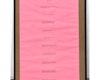 Lot 826 Bruce Nauman 1974 Poster Print. 