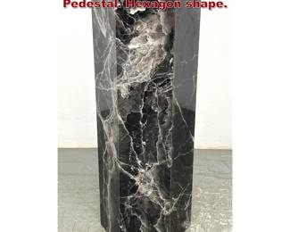 Lot 1159 Black Laminate Faux Marble Pedestal. Hexagon shape.