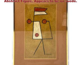 Lot 663 R.A. Semon Original Painting, Abstract Figure. Appears to be on suede.