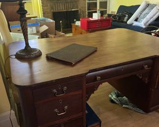 Other side of said desk.  Both sides have drawers.  2 person desk.  