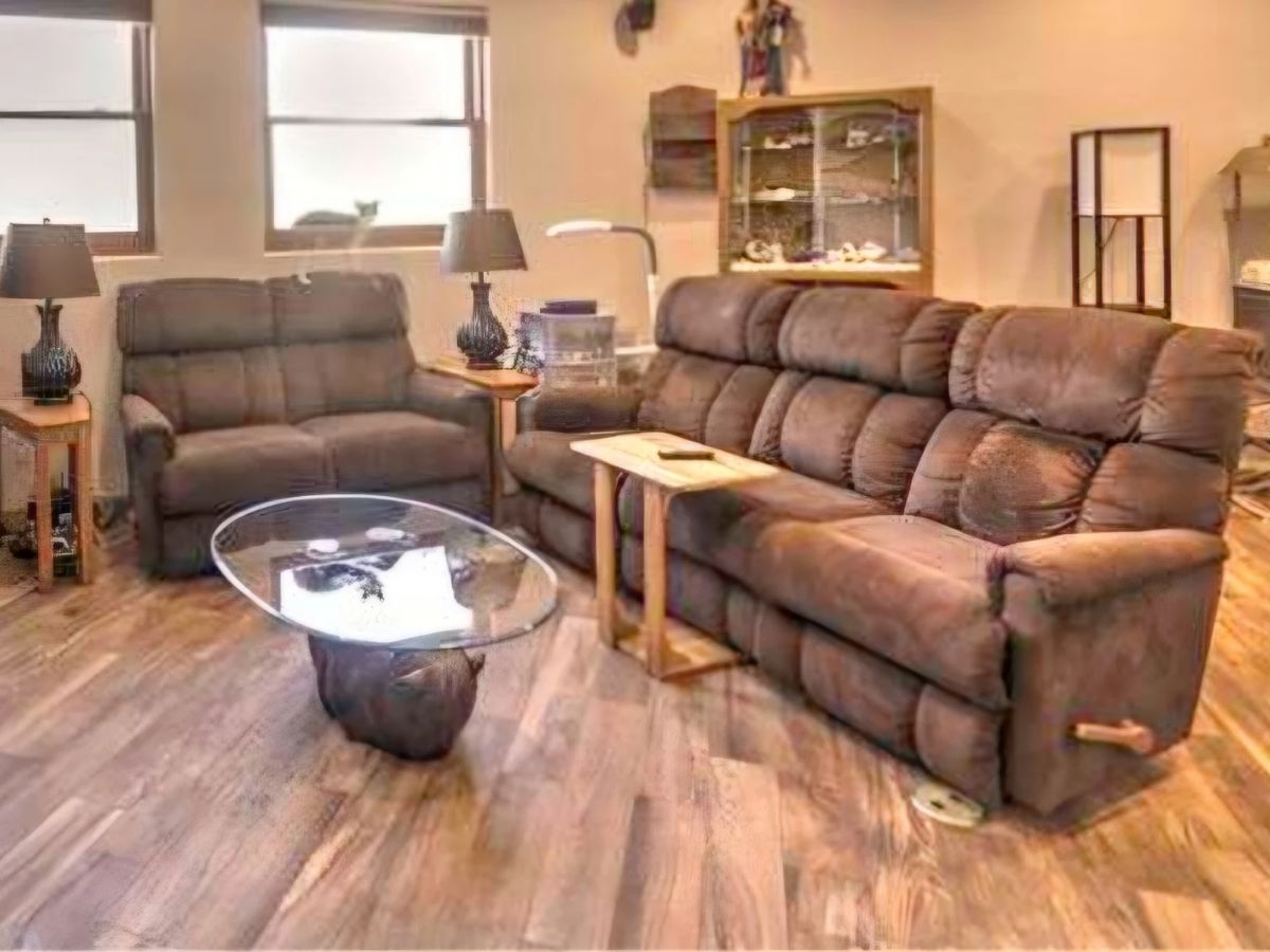 Lazy Boy couch and Love Seat,  (sorry Bear Table doesn't go) 