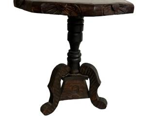 $160 USD      Hand Carved Wooden Spanish Side Wine Milking Stool Table Pedestal EK221-124    Get ready to milk your decor with this one-of-a-kind hand carved wooden Spanish side wine milking stool table pedestal! Perfect for adding a touch of rustic charm to any room, this unique piece features intricate carvings and can double as a side table or stool. Cheers to unique home decor!

Dimensions: 21 x 21 x 23"H

Condition: Good Condition.

Local pick up Merrifield, VA.  Please contact us for shipper suggestions.
