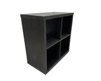 $60 USD    Black Wood 4 Cube Organizer Bookcase EK221-198     "Organize your space with the Black Wood 4 Cube Organizer Bookcase. Stylish and functional, this bookcase features 4 spacious cubes that can hold books, decor, or other essentials. Keep your belongings in order with this modern and versatile organizer. (No more books piling up on the floor!)

Dimensions: 30 x 15.5 x 30.5 

Condition: Very Good Condition

Local pick up Merrifield, VA.  Please contact us for shipper suggestions.     https://goodbyhello.com/products/mid-century-teak-upholstered-stool-ek221-197-copy?_pos=40&_sid=79946e5dc&_ss=r