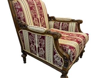 $680 USD     Celline Baroque Upholstered Chair EK221-246     Introducing the Celline Baroque Upholstered Chair - the epitome of luxury and sophistication. Adorned with intricate baroque details and upholstered in premium fabric, this chair exudes elegance and exclusivity. Experience ultimate comfort and elevate your space with this statement piece.

Dimensions:  30 x 32 x 39"H

Condition: Good condition.  See our complimentary loveseat and sofa

Local pick up Merrifield, VA.  Please contact us for shipper suggestions.      https://goodbyhello.com/products/black-leather-reclining-chair-nailhead-detail-ek221-245-copy?_pos=18&_sid=79946e5dc&_ss=r