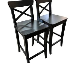 $80 USD    Pair Ikea Black Ingolf Counter Stool Chairs EK221-171     Upgrade your kitchen with this playful pair of Ikea Black Ingolf counter stool chairs. With its stylish design and sturdy construction, these chairs offer comfort and personality to any dining space, making those long meals with friends and family even more enjoyable! (Plus, they're easy to assemble!)

Dimensions: 15 x 16 x 36"H  Seat height: 24 3/4 "

Condition: Very Good Condition. 

Local pick up Merrifield, VA.  Please contact us for shipper suggestions.