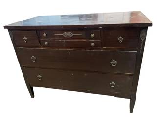 $280 USD     Vintage 6 Drawer Dresser w Original Hardware EK221-24    Introducing the Vintage 6 Drawer Dresser w Original Hardware. Adorned with charming original hardware, this dresser exudes a touch of nostalgia and sophistication. Its six drawers provide ample storage, while its vintage design adds a touch of elegance to any room. Upgrade your space with this exclusive piece.

Dimension: 48 x 24 x 34.5"H

Condition: Good condition for age.  Top needs to be refinished.

Local pick up Merrifield, VA.  Contact us for shipper suggestions.     https://goodbyhello.com/products/copy-of-vietnamese-carved-hard-wood-glass-top-door-console-table-ek221-23?_pos=50&_sid=79946e5dc&_ss=r