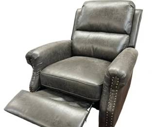 $360 USD      Black Leather Reclining Chair Nailhead Detail EK221-245    Elevate your space with the sophistication and luxury of our Black Leather Reclining Chair. Crafted with exquisite nailhead detailing and plush reclining comfort, this chair will add a touch of elegance to any room. Indulge in the ultimate relaxation and style with this exclusive piece.

Dimensions:  33 x 32 x 39"H

Condition: Good condition.  

Local pick up Merrifield, VA.  Please contact us for shipper suggestions.     https://goodbyhello.com/products/chinoiserie-asian-chippendale-lighted-china-cabinet-ek221-244-copy?_pos=20&_sid=79946e5dc&_ss=r