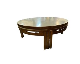 $280 USD     Round Mid Century Nesting Coffee Table EK221-228    Get ready to nest and unwind with our Round Mid Century Nesting Coffee Table. This stylish and functional piece brings a touch of retro charm to your living room. Easily move and arrange the tables to suit your needs and enjoy the convenience of extra table space. Groovy, man!

Dimensions: 40 x 15"H

Condition: Very Good Condition

Local pick up Merrifield, VA.  Please contact us for shipper suggestions.     https://goodbyhello.com/products/maple-birch-light-wood-armoire-ek221-227-copy?_pos=38&_sid=79946e5dc&_ss=r