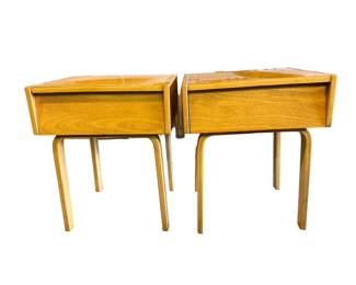 $480 USD     Pair Mid Century Thonet Style Blonde Bentwood Night Stands EK221-230     Introduce a touch of mid century modern design to your bedroom with our Pair Mid Century Thonet Style Blonde Bentwood Night Stands. Crafted in the iconic Thonet style, these night stands feature a beautiful bentwood construction in a striking blonde finish. Enhance your space with the timeless elegance and functionality of these night stands.

Dimensions: 18 x 16 x 22"H

Condition: Very Good Condition.  Please see photo for a small amount of paint on edge

Local pick up Merrifield, VA.  Please contact us for shipper suggestions.     https://goodbyhello.com/products/steiffel-table-lamp-ek221-229-copy?_pos=71&_sid=1b1be3ab6&_ss=r