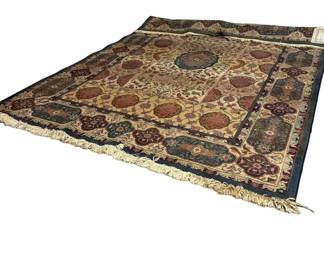 $320 USD     Turkish Knotted Blue Kaftan Izmir Area Rug EK221-102     Transform your living space into a luxurious oasis with our Turkish Knotted Blue Kaftan Izmir Area Rug. Handcrafted by skilled artisans, this rug boasts intricate knots and patterns, adding texture and depth to any room. Elevate your home decor with this timeless and exclusive piece.

Dimensions: 7'10" x 10'10"

Condition: Very good condition.  

Local pick up Merrifield, VA.  Please contact us for shipper suggestions