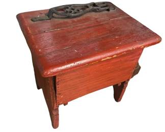 $40 USD     Vintage Shoe Shine Red Wood Box EK221-142     Add some retro flair to your shoe shining routine with our Vintage Shoe Shine Red Wood Box. Perfect for storing all your shoe shining essentials, this box is made of high-quality red wood and will make you feel like a true gentleman (or lady!) when you shine your shoes. Shine on (literally)!

Dimensions: 14 x 10 x 13"H

Condition: Good Condition.

Local pick up Merrifield, VA.  Please contact us for shipper suggestions.
https://goodbyhello.com/products/copy-of-maple-white-tile-top-kitchen-work-table-cart-ek221-141?_pos=33&_sid=79946e5dc&_ss=r