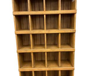 $160 USD      Magnolia Home Wood Shelving Bookcase Cubbie EK221-175     Organize your space with the Magnolia Home Wood Shelving Bookcase Cubbie. This quirky cubbie not only adds character, but also provides ample storage for your books and knick knacks. Say goodbye to clutter and hello to functionality with this playful piece.

Dimensions: 42 x 14 x 72.5"H

Condition: Very Good Condition. 

Local pick up Merrifield, VA.  Please contact us for shipper suggestions.      https://goodbyhello.com/products/copy-of-wood-farm-table-ek221-174?_pos=31&_sid=79946e5dc&_ss=r