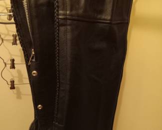 One of Two sets of Leather Biker chaps
