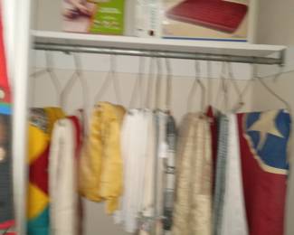 Tablecloths, flags, air mattress & pump