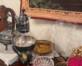 Silver Plate casserole server and Picher