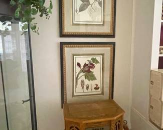 Framed floral art, CD & radio reproduction,