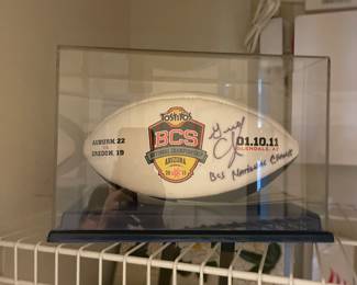 Auburn 2011 BCS National Championship football in display box
