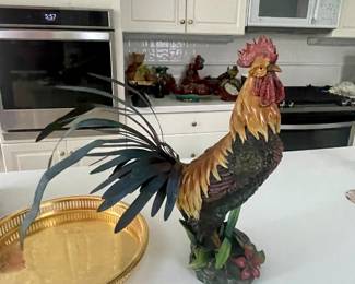 Ceramic & metal rooster