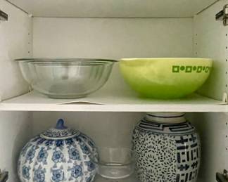 Asian blue & white decorative jars