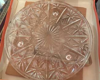 Fed Crystal cake plate/platter with pineapples