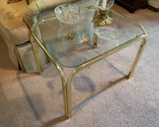 Mid-Century Glass and Chrome Side Table