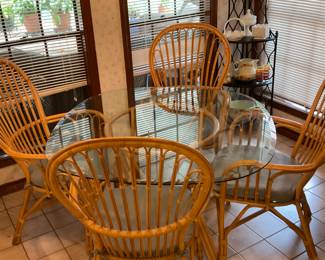 Round Rattan Dining Table