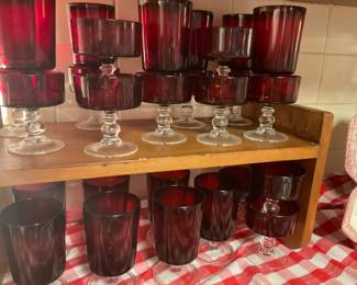 Red Water-Dessert Glassware